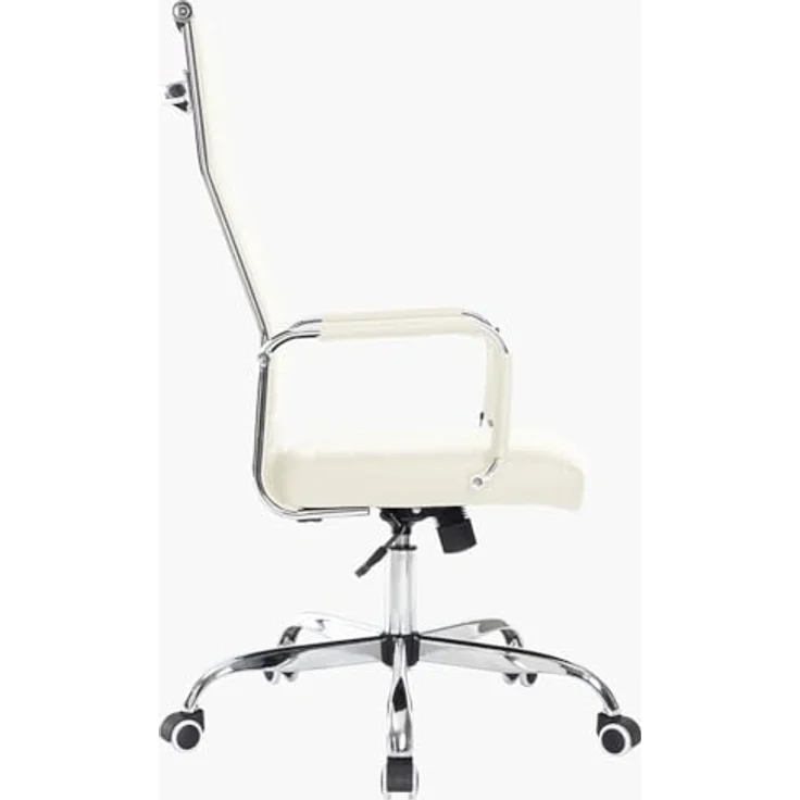 BAKAJI Bürostuhl ergonomischer Schreibtischstuhl mit Armlehnen, Chefsessel Computerstuhl hoher Rückenlehne, Arbeitsstuhl mit Wippfunktion bis 136 kg Belastbar beige – Bild 5