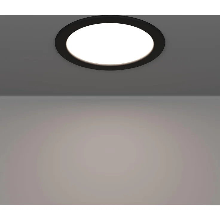EGLO LED Einbaustrahler Fueva 6, runde Badezimmer Einbauleuchte, Badlampe Decke aus Kunststoff in Schwarz, Einbaustrahler flach, warmweiß-kaltweiß, IP44, ∅ 16,6 cm – Bild 2