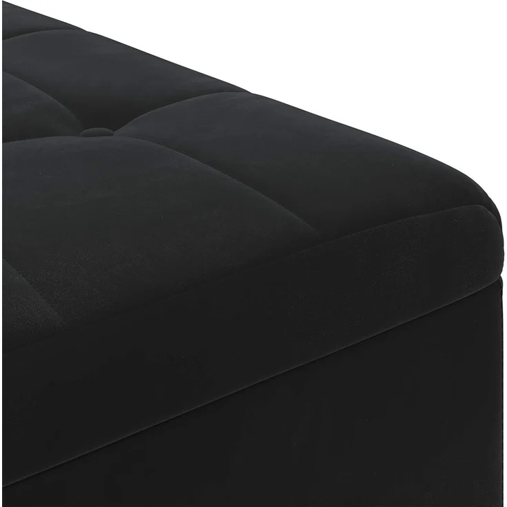 vidaXL Ottoman mit Stauraum Schwarz 60 x 60 x 45 cm Samt 876829 – Bild 7
