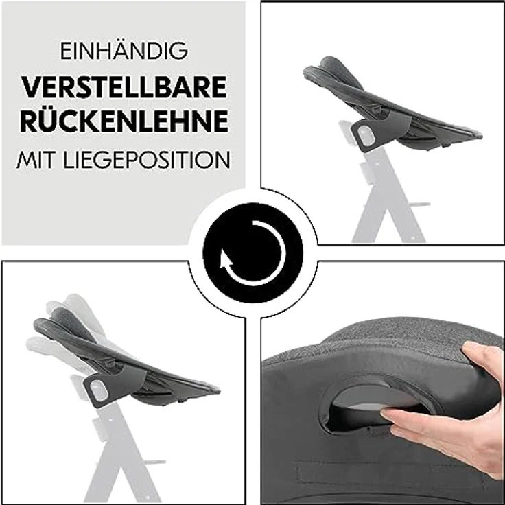 Hauck Babywippe Alpha Bouncer, Newborn-Aufsatz, 5-Punkt-Gurt, verstellbare Rückenlehne, grau – Bild 6