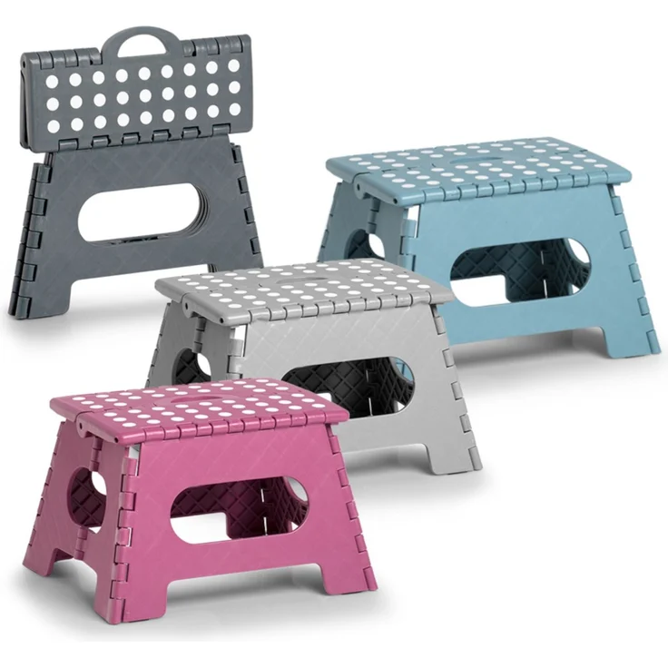 ZELLER Klapphocker 13031 aus Kunststoff, anthrazit / Tritt / Klappstiege – Bild 7