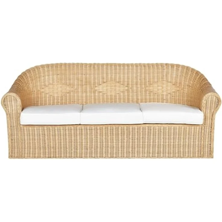 Beliani 'LIVADEIA' 3 Sitzer Sofa, Rattan Natürlich – Bild 1