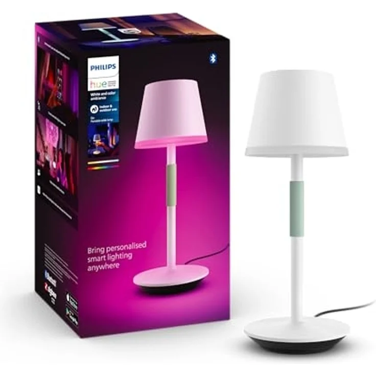 Philips 'Hue Go' Tischleuchte, weiß, White & Color Ambiance, mit Akku – Bild 1