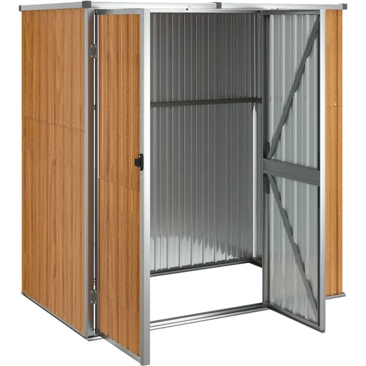 vidaXL Gerätehaus Braun 161x89x161 cm Verzinkter Stahl 316212 – Bild 4