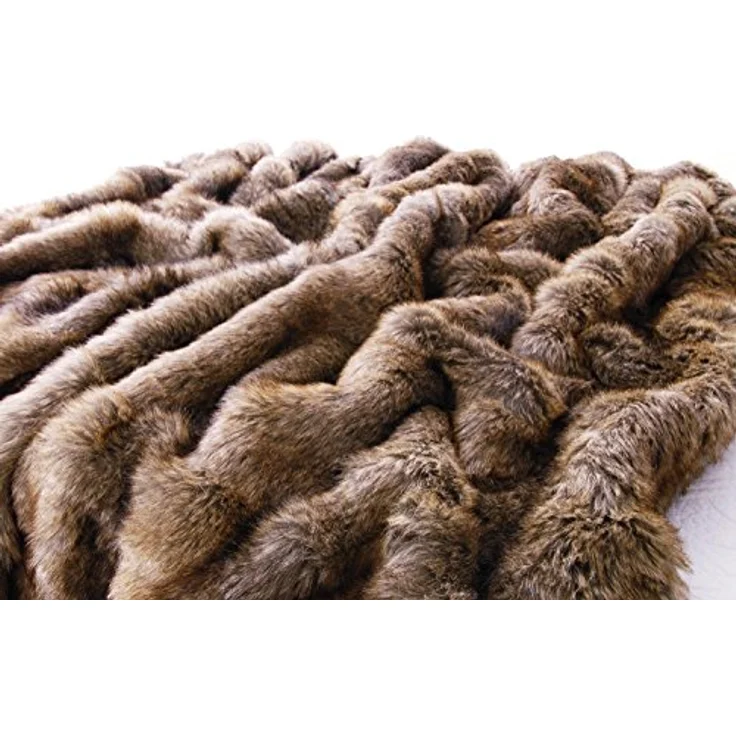 Wohndecke Felldecke (Kunstfell) Otter braun, Wohnen und Accessoires GmbH & Co. KG, Felloptik – Bild 4