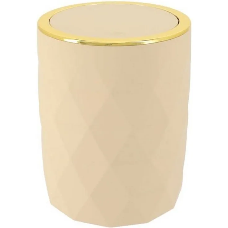 LikeKa Badaccessoire-Set Goldeffekt Seifenspender Toilettenbürste Seifenschale Kosmetikeimer