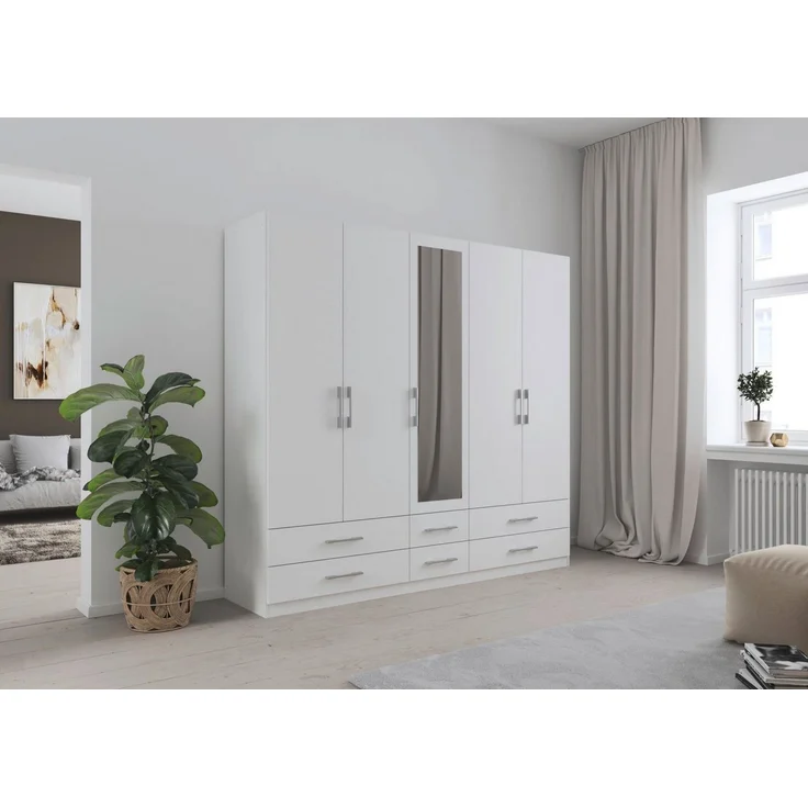 rauch Kleiderschrank Schrank Garderobenschrank Mehrzweckschrank Schlafzimmer HERSBRUCK (3 verschiedene Ausstattungen BASIC/CLASSIC/PREMIUM (inkl. SOFT-CLOSE) mit großzügigen Schubladen sowie Spiegeltüren MADE IN GERMANY – Bild 2