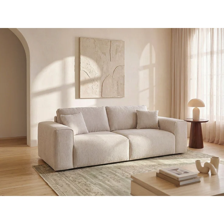 Vente-unique - POGLO - Schlafsofa - Plastik - Kunststoff (PVC) - Beige - 236 x 100 x 78 cm – Bild 2