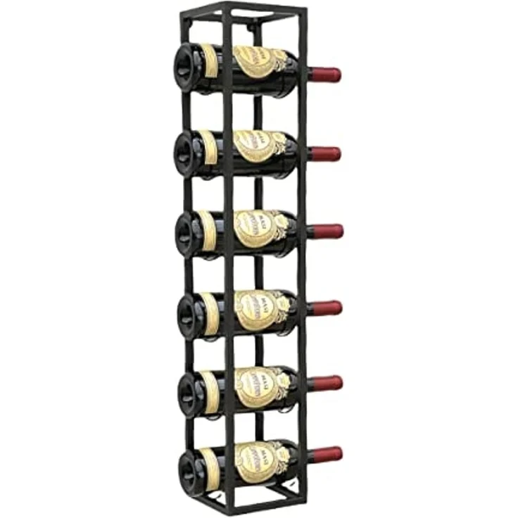 DanDiBo Weinregal Metall Wand 80 cm Schwarz Flaschenregal 96238 Flaschenhalter Wandmontage Modern Wandhalter Wandregal für 6 Flaschen – Bild 7