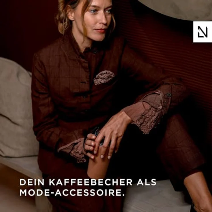 LARS NYSØM Rørelse Thermo Kaffeebecher to go | 0,38 Liter Isolierung | Auslaufsicherer Edelstahl Thermobecher (Almond Beige, 380ml) – Bild 5