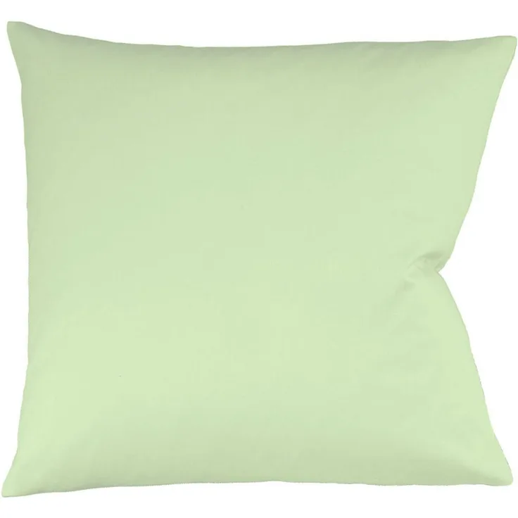 Fleuresse Mako-Satin Kissenbezug Bezug 80x80 cm uni mit RV 7042 lindgrün
