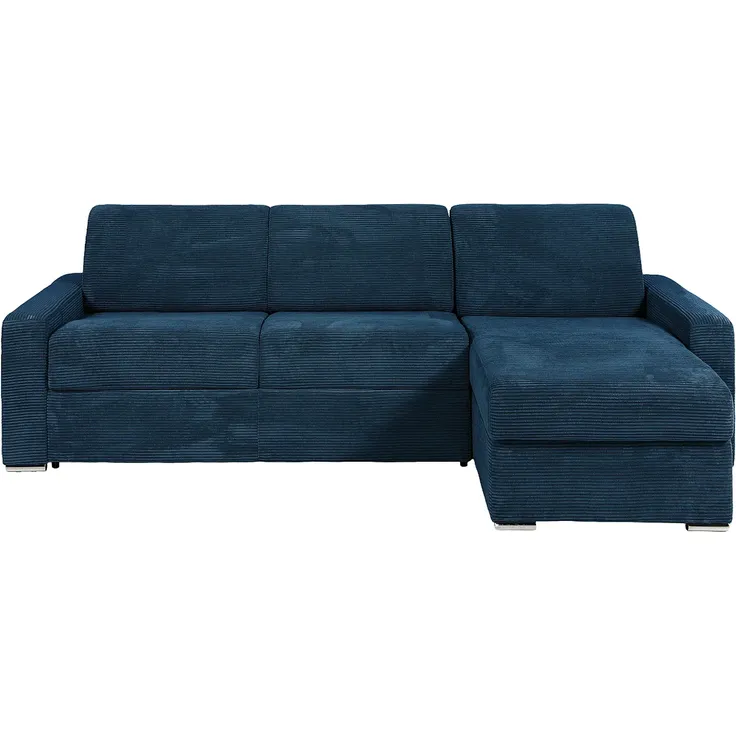 Vente-unique - CALITO Sofa SamtStoff Blau - B 223 cm152 cm x H 85 cm x L 278 cm