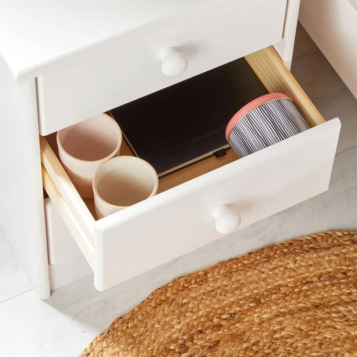 IDIMEX Nachtkommode RONDO, Nachttisch RONDO Kiefer massiv Kommode mit 3 Schubladen Landhaus Massi – Bild 6