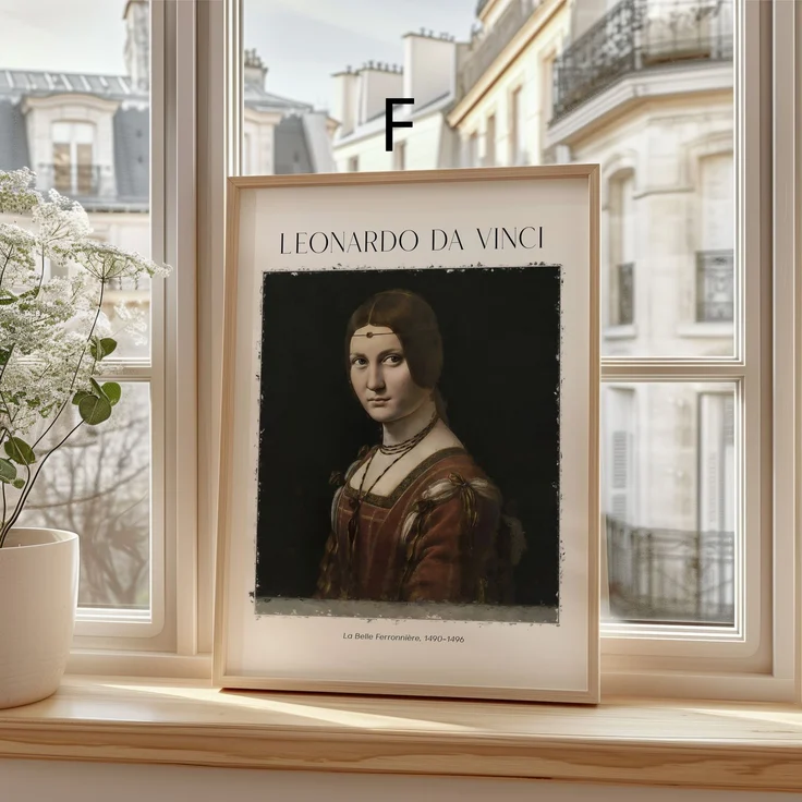Leonardo da Vinci Kunst Poster · Geschenkidee · Mona Lisa Dame mit Hermelin Salvator Mundi Renaissance Meisterwerke · Dekoprint ohne Rahmen - F / 70 x 100 cm