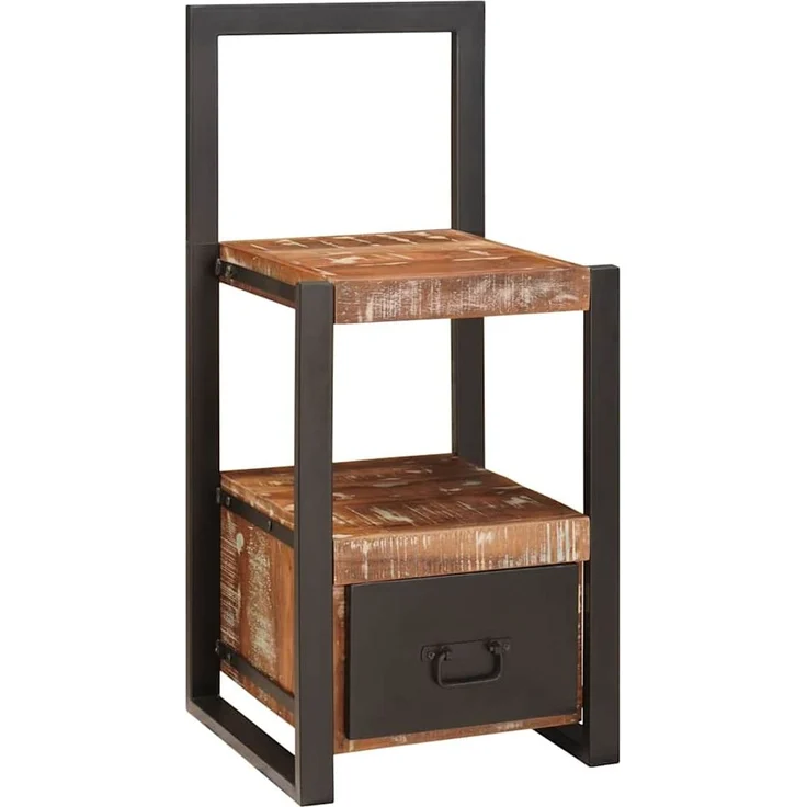vidaXL Ankleidehaken mit Regal Mehrfarbig Massives upgecyceltes Holz 4015986 – Bild 3