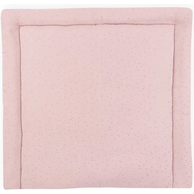 KraftKids Wickelauflage in Musselin goldene Punkte auf Rosa, Wickelunterlage 60x70 cm (BxT), Wickelkissen