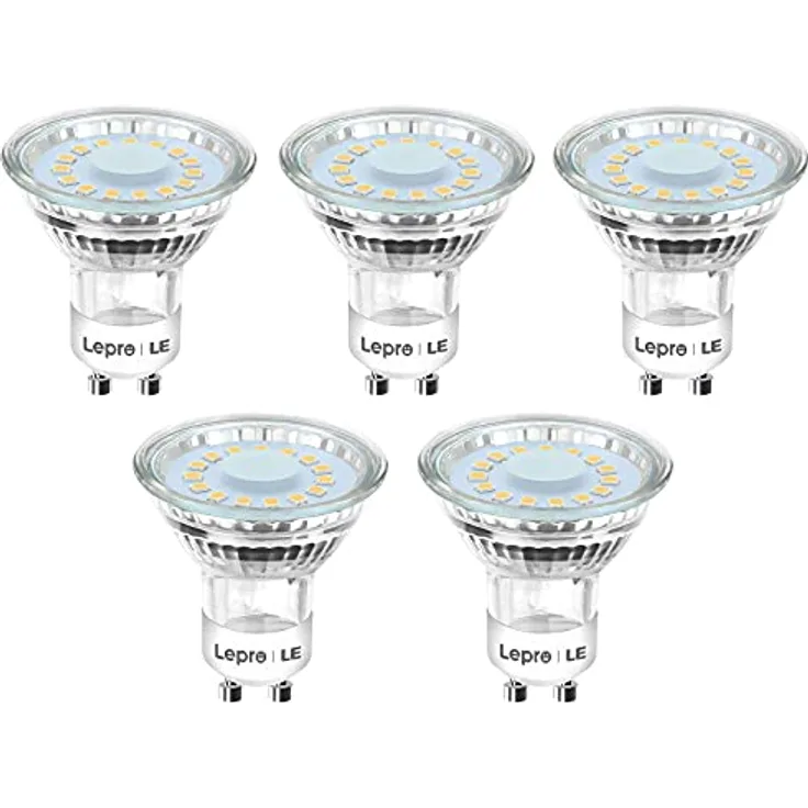 Lepro GU10 LED Warmweiß Lampe, 4W, 325 Lumen, 2700K, 100° Abstrahlwinkel, Flimmerfrei, Nicht Dimmbar, 5er-Pack