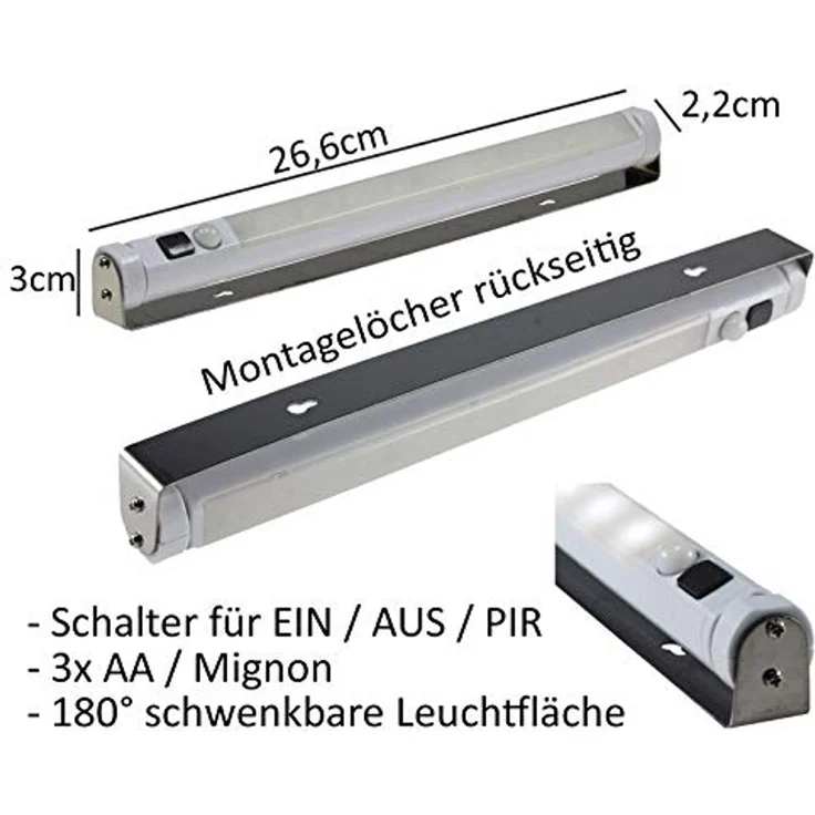LED Batterie Schrankleuchte 80lm, Warmweiß – Bild 2