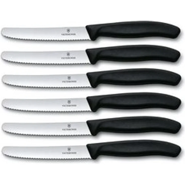 Victorinox | Tafelmesser Set | ideal für Tomaten | Swiss Classic Wellenschliff | rostfreier Stahl | Swiss Made | elegantes Schwarz – Bild 4
