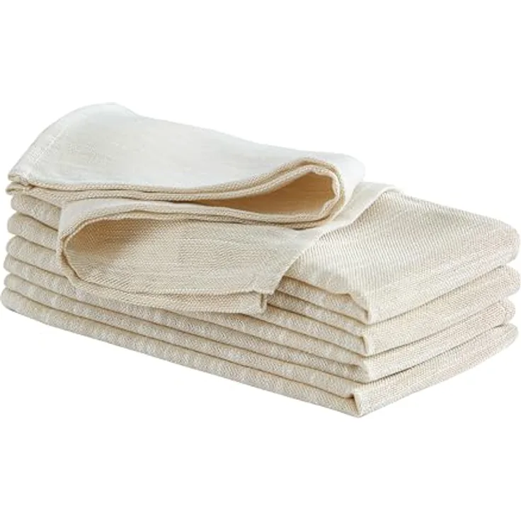Laura Ashley Arabesque Luxuriöse Schimmernde Stoff-Tischdeckenservietten für formelle Abendessen, Urlaub, Hochzeit oder Party, Set mit 6 Servietten, Gold