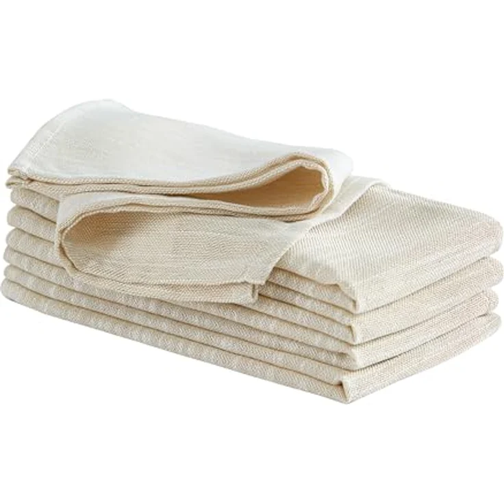 Laura Ashley Arabesque Luxuriöse Schimmernde Stoff-Tischdeckenservietten für formelle Abendessen, Urlaub, Hochzeit oder Party, Set mit 6 Servietten, Gold – Bild 1