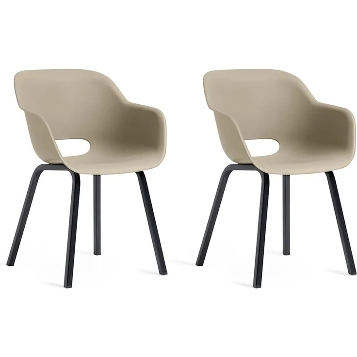 Keter Gartenstuhl mit Metallbeinen Noa 2 Stk. Silber-Salbei 447616