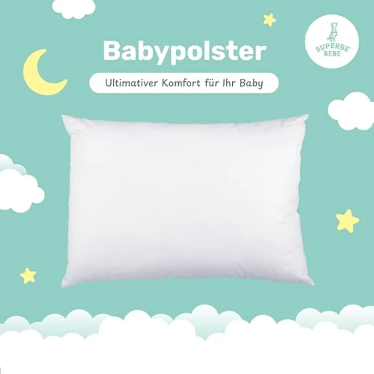 Öko-Tex-Baumwoll-Kinderkissen Weiß - Perfektes Kopfkissen für Kinder von 1 bis 3 Jahren - 33x45 cm Sanftes, hypoallergenes Kissen, leicht zu waschen - Hervorragend für den Schlafbereich und unterwegs – Bild 3