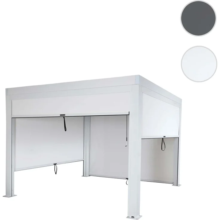 Mendler 'HWC-L46' Pergola, Regenrinne sturmfest, Aluminium weiß, 3x3m – Bild 10