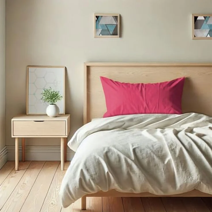 ECOMMERC3 Kissenbezug, 150 cm, extra weich und bequem, Kirschrot, atmungsaktiv, leicht zu waschen, Cherry – Bild 6