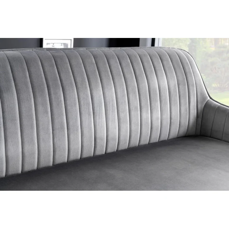 riess-ambiente Sitzbank TURIN 160cm silbergrau / schwarz (Einzelartikel, 1-St), Esszimmer · Samt · Metall · Rückenlehne · Schlafzimmer · Retro Design – Bild 6