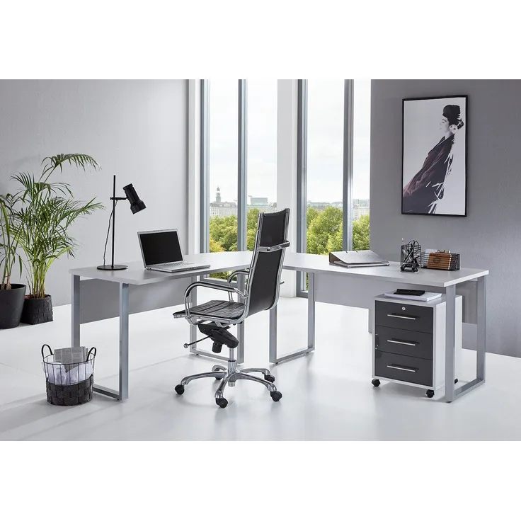 moebel-dich-auf Schreibtisch OFFICE EDITION (in verschiedenen Farben, 2-St, inkl. Rollcontainer), wechselseitig montierbar