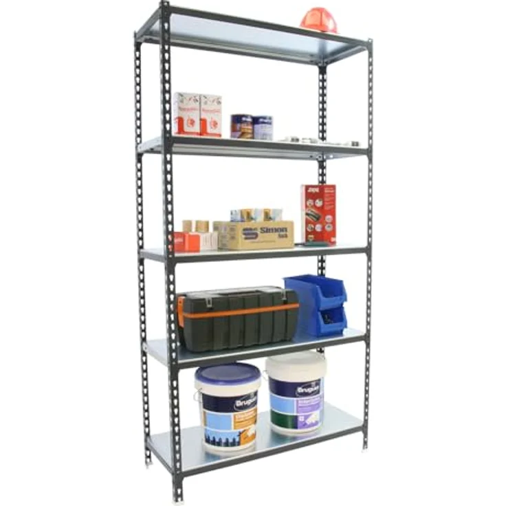 Simonrack Schwerlastregal, Lagerregal, 200 x 100 x 30 cm, Metallregal, Kellerregal, Biegestelle 180 kg, 5 Fachböden, Anthrazit/Weiss - Simonclick – Bild 10
