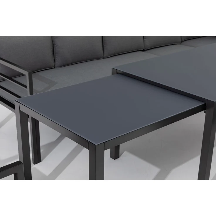 Gardissimo 'LARINO' Ecklounge mit verstellbarer Liegefläche und ausziehbarem Gartentisch, Aluminium anthrazit – Bild 9