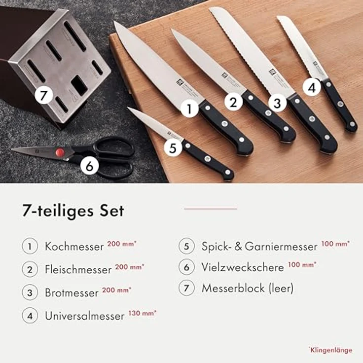 ZWILLING Gourmet Selbstschärfender Messerblock 7-tlg, Braun – Bild 4