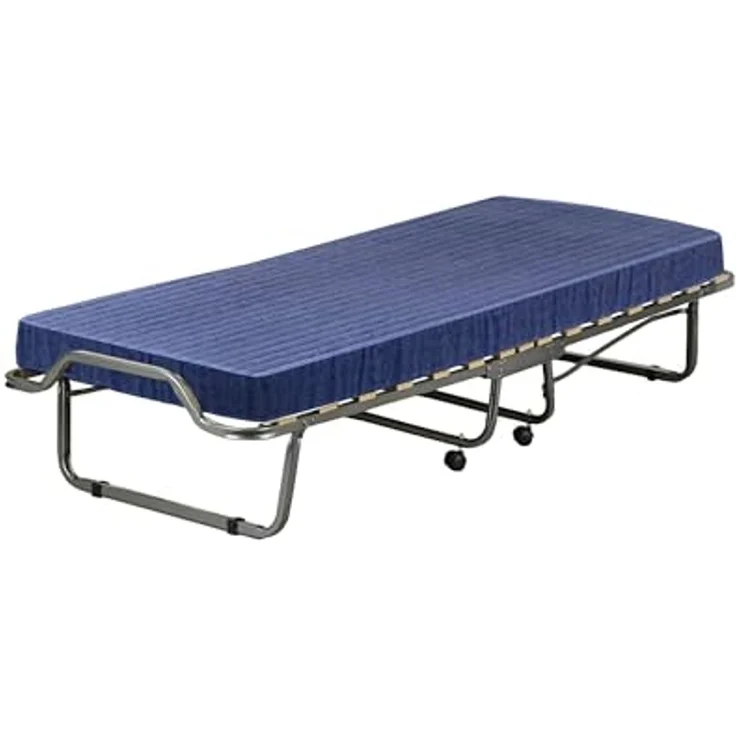 Talamo Italia - Klappbett Venera, Feldbett mit 15 Lattenrosten, inklusive Matratze, platzsparendes Kinderbett, 100% Made in Italy, 80 x 190 x 39 cm, mit Hülle – Bild 6