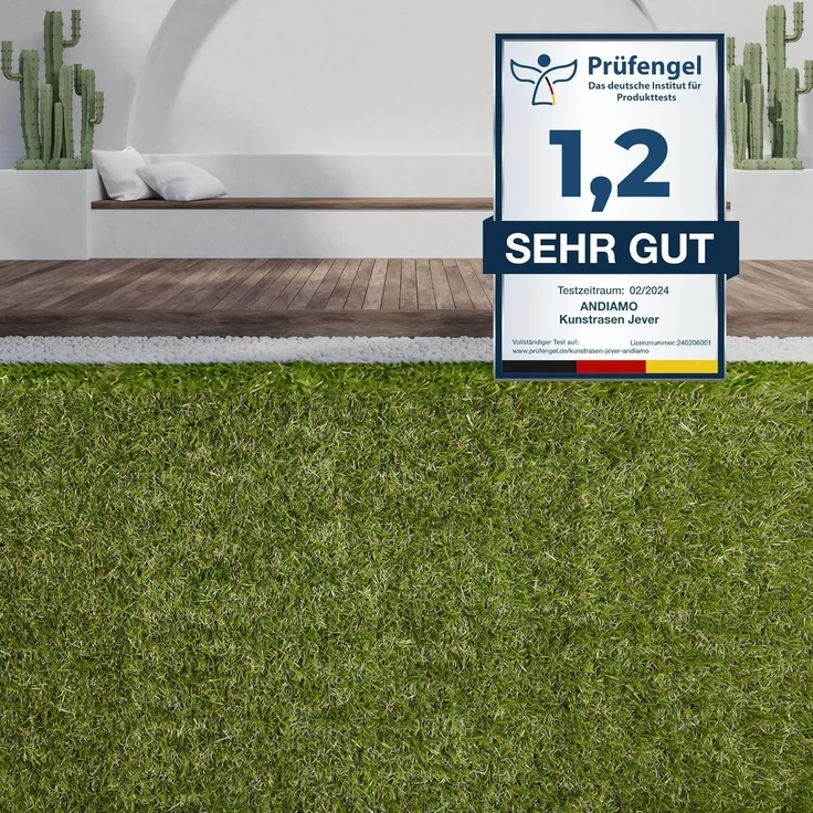 Kunstrasen Rasenteppich 200x300 cm Grün Outdoor Balkon Camping Hochwertig – Bild 1