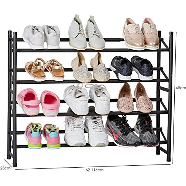 LOVE !T STORE !T Loft Schuhregal schmal, ausziehbar und stapelbar, für bis zu 20 Paar Schuhe, matt schwarz – Bild 5