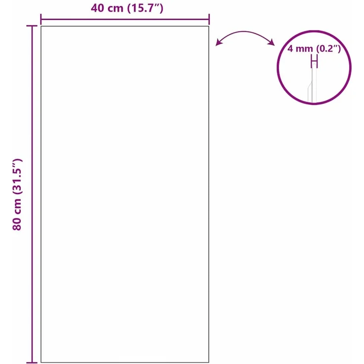 vidaXL Wandspiegel 40 x 80 cm Gehärtetes Glas Rechteckig 42023024 – Bild 7
