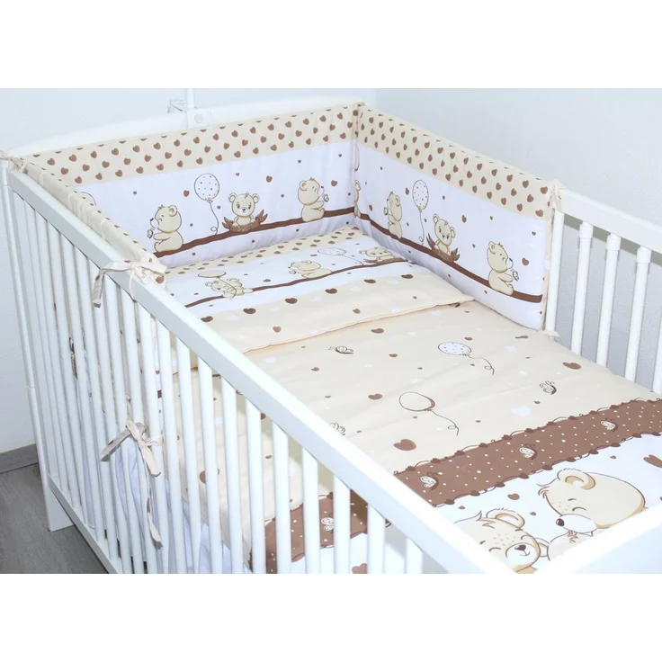 Primawela Babybettwäsche 3 teiliges Baby Bettset mit Bettwäsche und Nestchen für Bett 70x140 cm – Bild 5