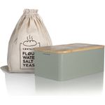 LARS NYSØM Brotkasten Glæde, Edelstahl, Metallbrotbox mit Brotsack und Bambusschneidebrett