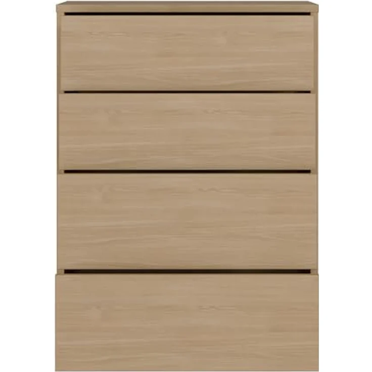 Forte Alice Springs Kommode 70 80, modern-minimalistisch, 4 Schubladen, Wohn-/Schlafzimmer, Holzwerkstoff, Elegancia Eiche Holzdekor, 74,5 cm breit x 99,1 cm hoch x 34,9 cm tief – Bild 6