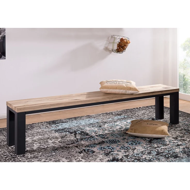 Bank Wildeiche 200x35x45 bianco geölt VILLANDERS #225 – Bild 7