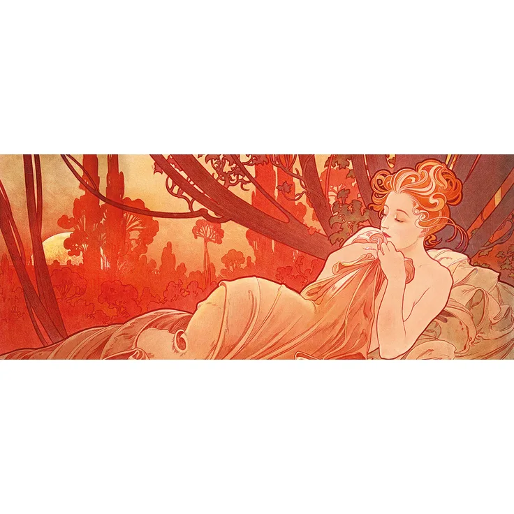 Leinwandbild Frau Kunst Rosa Orange 100x40 DD123240 Keilrahmen Wandbild
