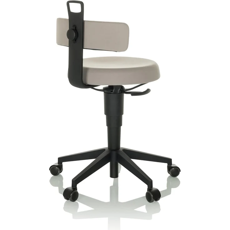 hjh OFFICE Balancestuhl höhenverstellbar TOP Work Flex beweglicher Arbeitshocker mit Rückenlehne, Stoff Grau – Bild 3