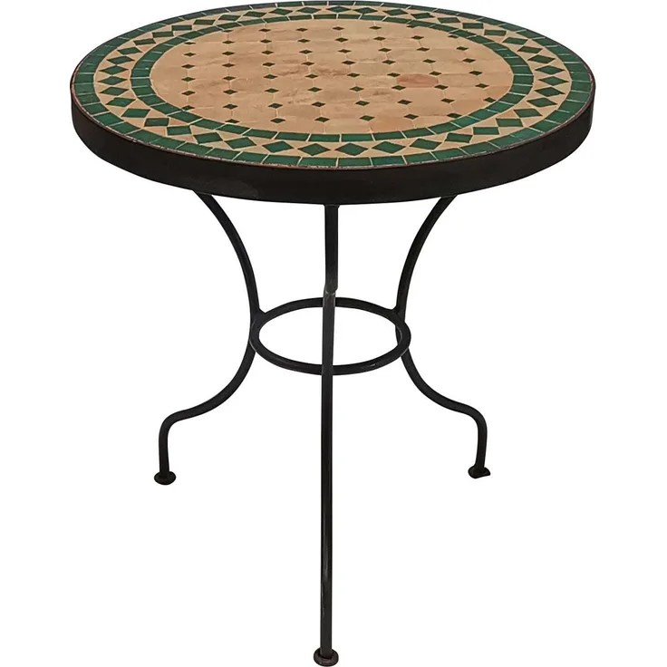 Mosaik-Beistelltisch Ø45 cm Grün-Raute