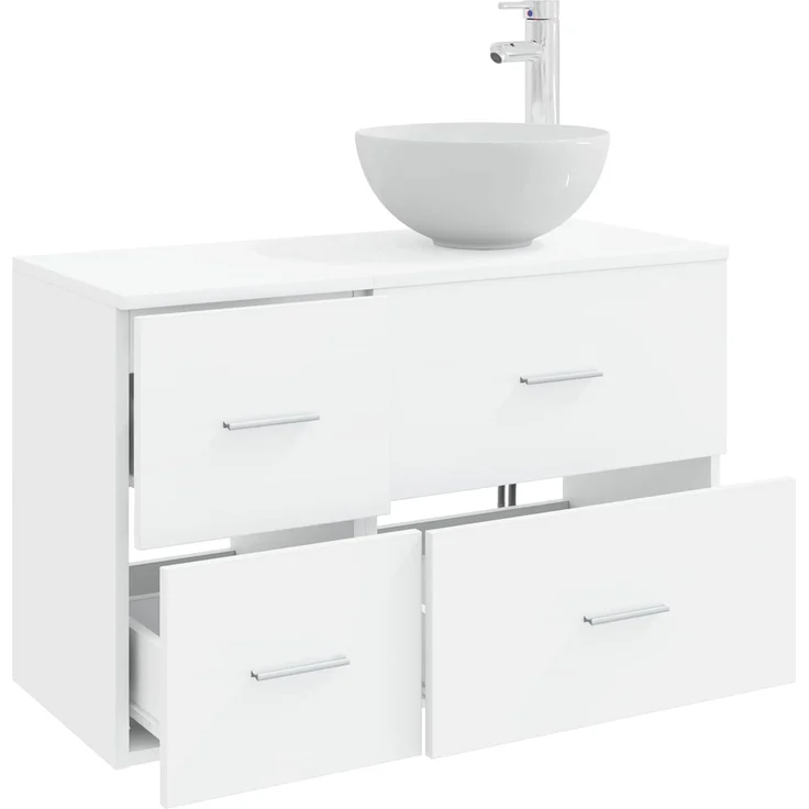 vidaXL Badezimmerschrank-Set 2 stk. Weiß 79,5 x 41 x 80 cm 3403952 – Bild 3