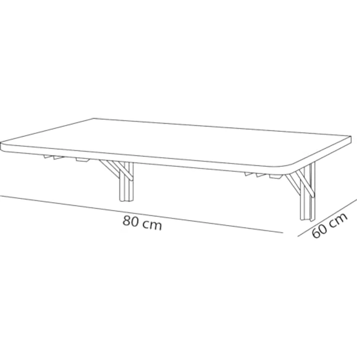 Shally Dogan Klappbarer Wandtisch, 80x60 cm, aus Holz, zusammenklappbar, platzsparend, vielseitig, Schreibtisch, Esstisch, Wohnzimmer, Badezimmer, Küche (weiß) – Bild 3