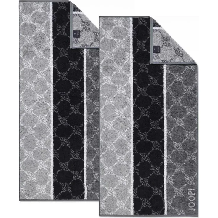 JOOP! Handtuch 2 Stück Joop! Handtuch 1657-97 Cornflower Stripes Schwarz 50x100, Walkfrottier (2-St), 100% Baumwolle