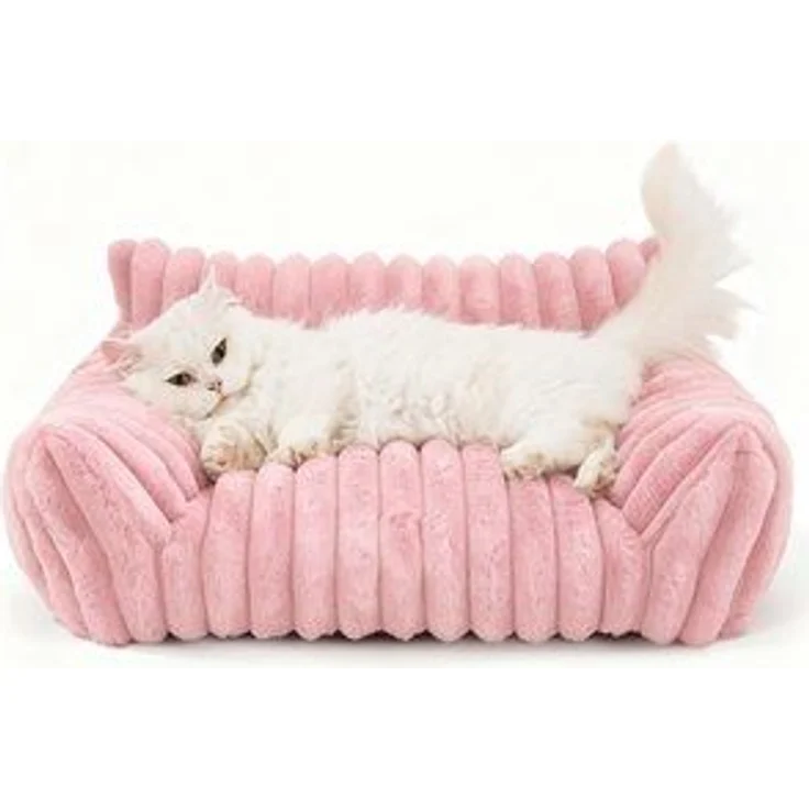Ledander Tierbett Kuschelndes Haustierkatzen-Sofa, flauschiges Katzen-Sofa, Milchbaumwollstoff, flauschiges Haustier-Sofa-Bett, Waschbares Katzenbett,rutschfestes – Bild 6
