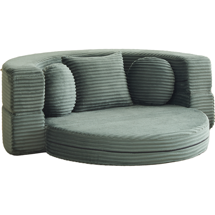 ZUBALIYA SchlafSofa mit USB - Anschluss, mit Schreibtisch, mit Cordbezug, mit Schaumstoffpolsterung, für Wohnzimmer und Apartments – Bild 4
